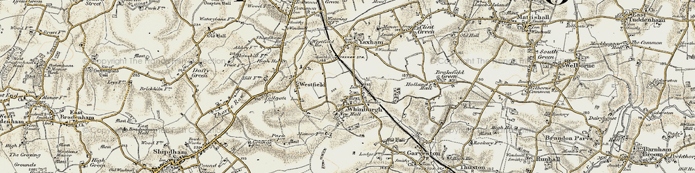 Old map of Whinburgh in 1901-1902