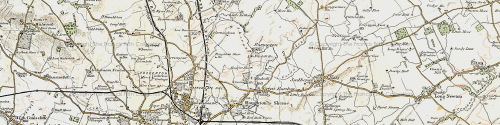 Old map of Burdon Hall in 1903-1904