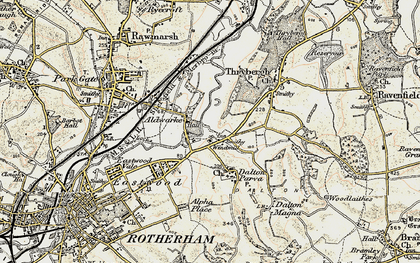 Old map of Whinney Hill in 1903