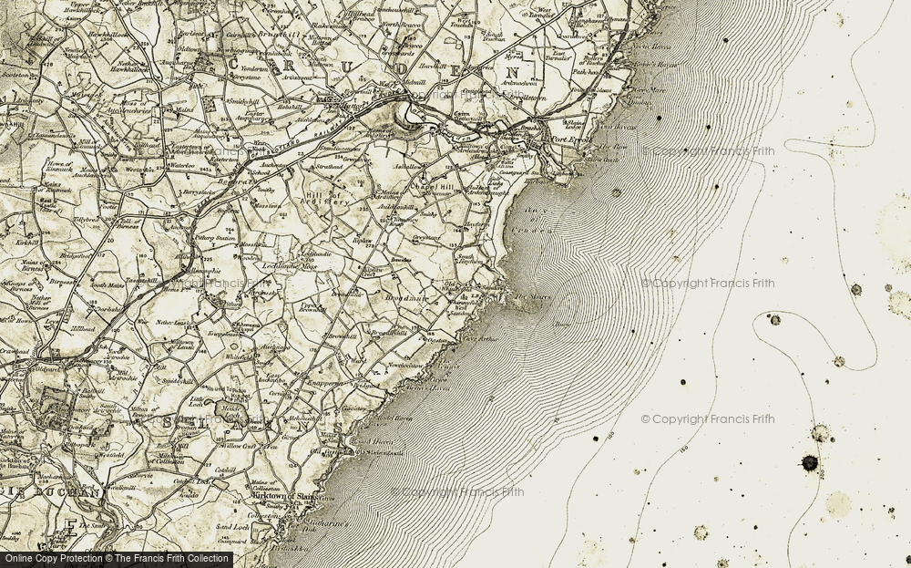 Old Map of Historic Map covering Bruce's Haven in 1909-1910