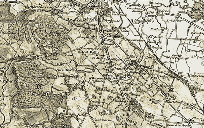 Old map of Whins of Milton in 1904-1907
