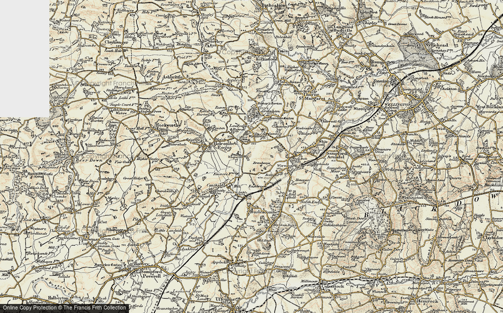 Old Map of Whipcott, 1898-1900 in 1898-1900