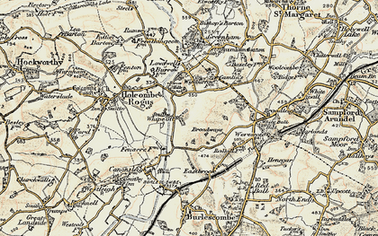 Old map of Broadways in 1898-1900
