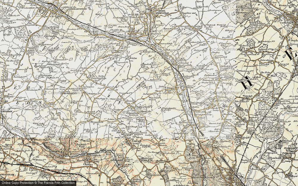 Old Map of Whippendell Bottom, 1897-1898 in 1897-1898