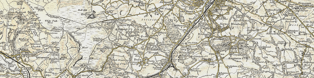 Old map of Whirlow in 1902-1903