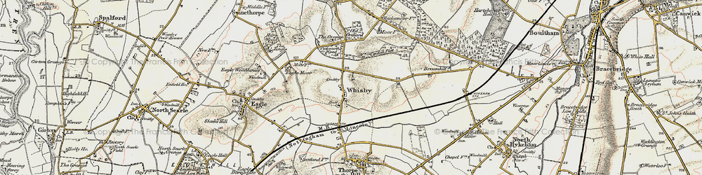 Old map of Whisby in 1902-1903