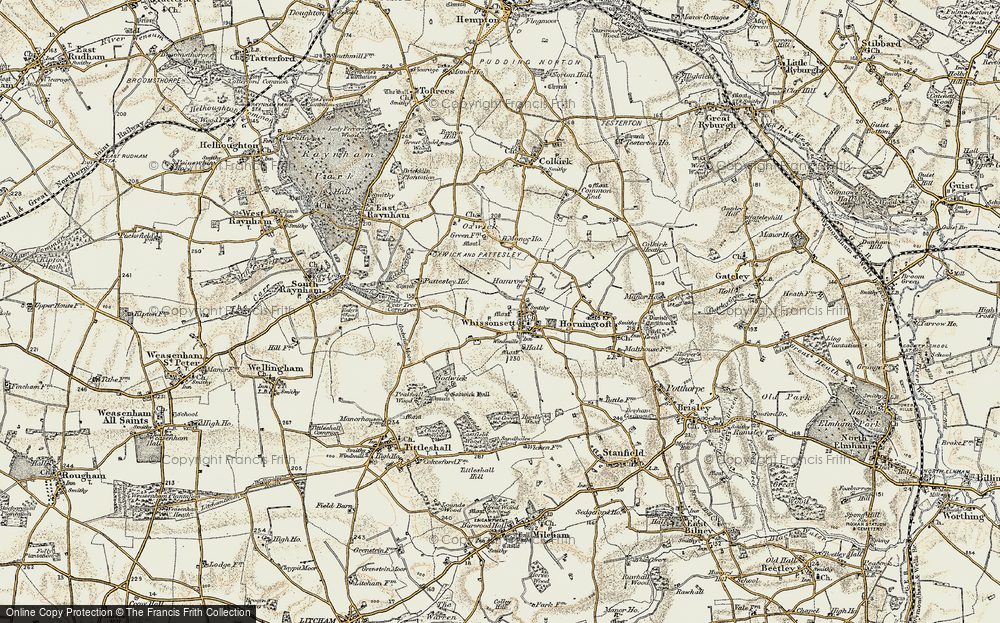 Old Map of Whissonsett, 1901-1902 in 1901-1902
