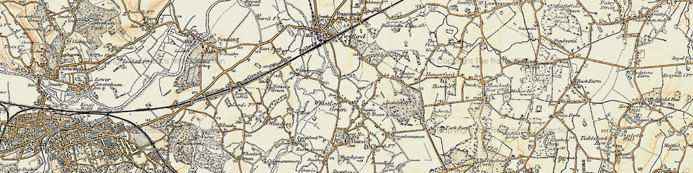 Old map of Whistley Green in 1897-1909