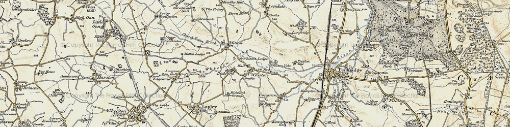 Old map of Whiston in 1902