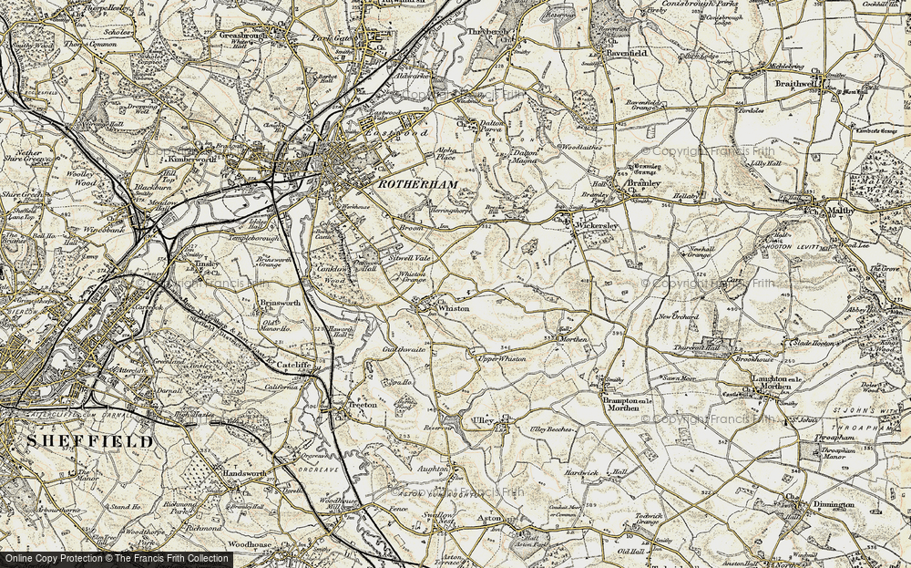 Old Map of Whiston, 1903 in 1903