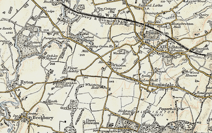 Old map of Whiston Cross in 1902
