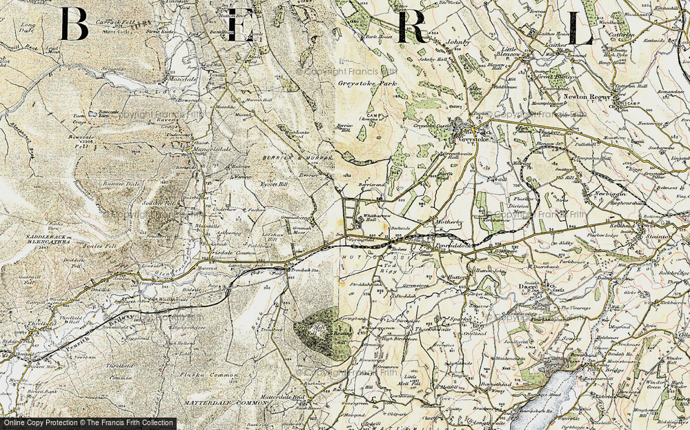 Old Map of Historic Map covering Troutbeck in 1901-1904