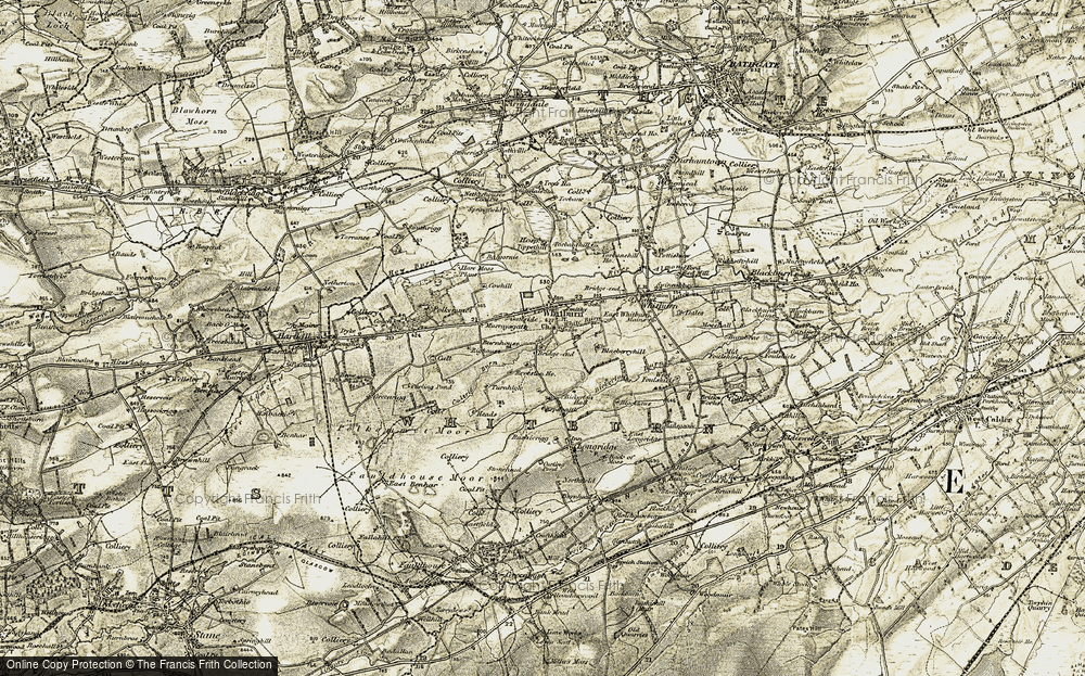 OLD ORDNANCE SURVEY MAP WHITBURN 1895 MARSDEN LIZARD POINT WHITE STEEL 