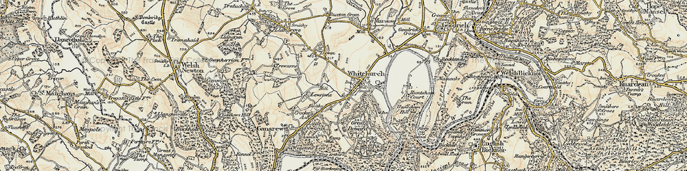 Old map of Whitchurch in 1899-1900