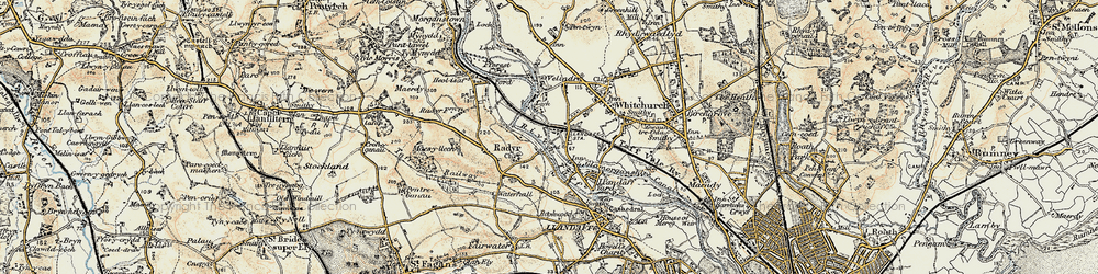 Old map of Whitchurch in 1899-1900