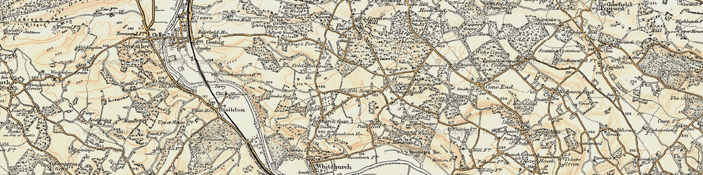 Old map of Whitchurch Hill in 1897-1900