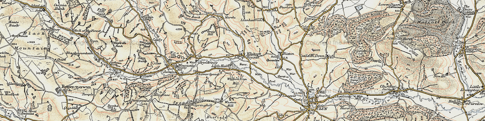 Old map of Whitcott Keysett in 1901-1903