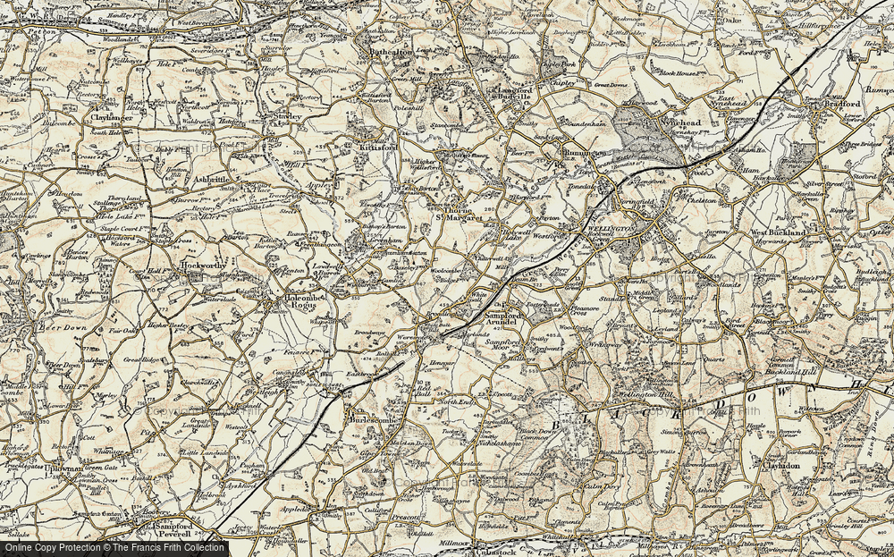 Old Map of Historic Map covering Woolcombe in 1898-1900