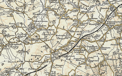 Old map of White Ball Hill in 1898-1900