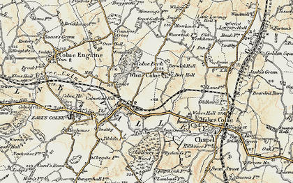 Old map of White Colne in 1898-1899
