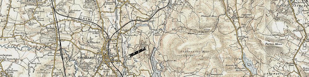 Old map of Anglezarke Moor in 1903