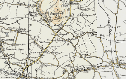 Old map of White Cross in 1899-1900