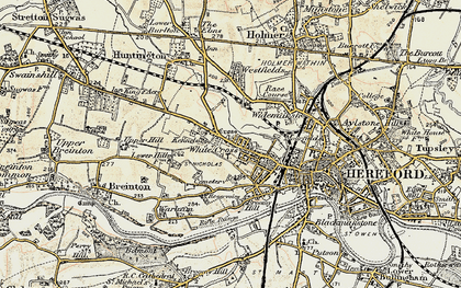Old map of White Cross in 1900-1901