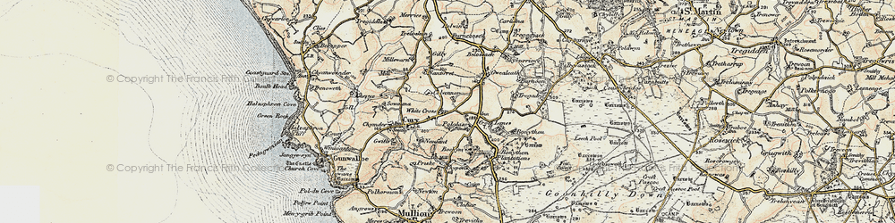 Old map of White Cross in 1900