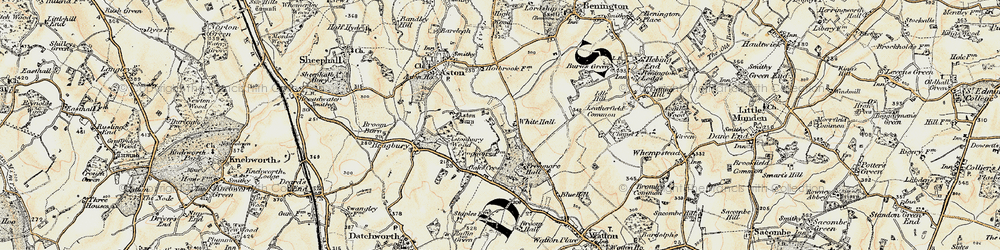 Old map of White Hall in 1898-1899