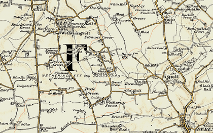 Old map of White Horse Corner in 1898-1901