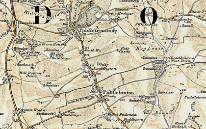 Old map of Whitcombe Hill in 1897-1909