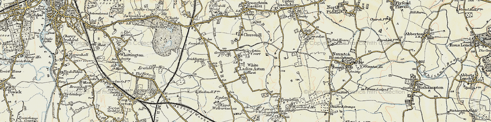 Old map of White Ladies Aston in 1899-1901