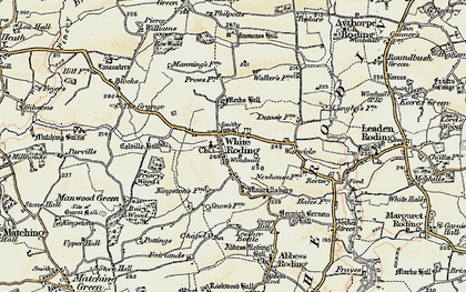 Old map of White Roding in 1898