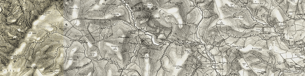 Old map of Whiteadder Reservoir in 1901-1904