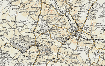 Old map of Bradley Cottage in 1898-1899