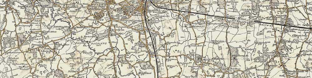 Old map of Whitebushes in 1898-1909