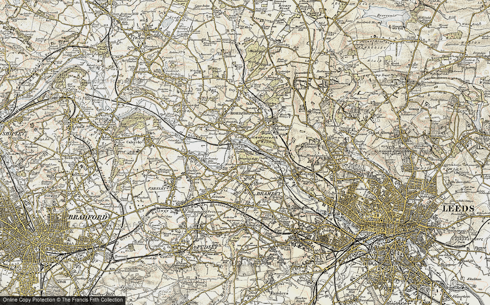 Old Map of Historic Map covering Bramley Fall in 1903-1904