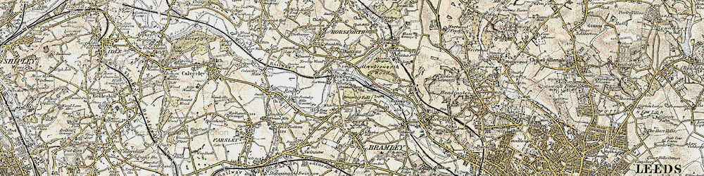 Old map of Whitecote in 1903-1904