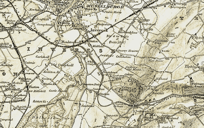 Old map of Whitecraig in 1903-1904