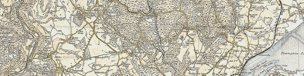 Old map of Whitecroft in 1899-1900