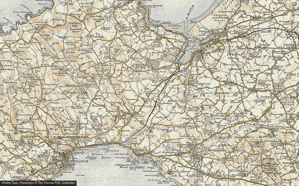 Old Map of Whitecross, 1900 in 1900