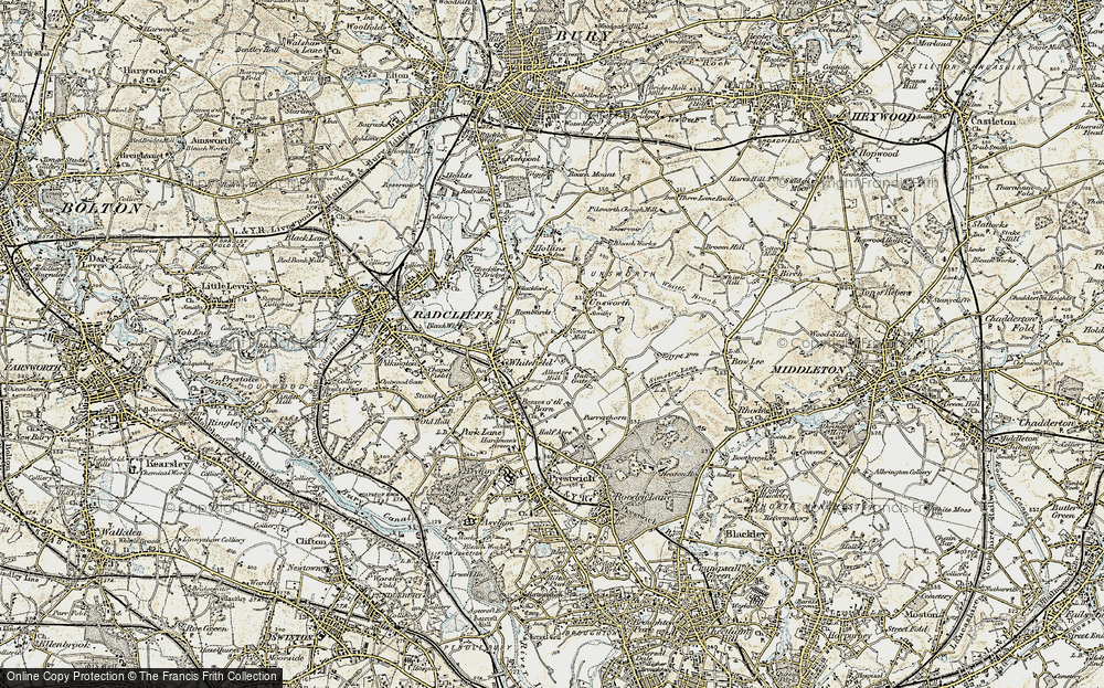 Old Map of Whitefield, 1903 in 1903