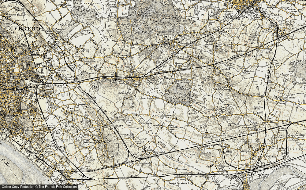 Old Map of Historic Map covering Huyton Quarry in 1902-1903
