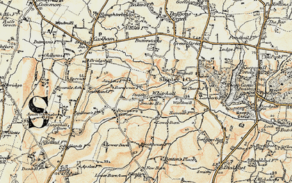 Old map of Whitehall in 1898