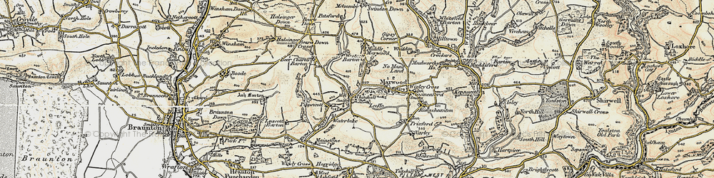 Old map of Whitehall in 1900