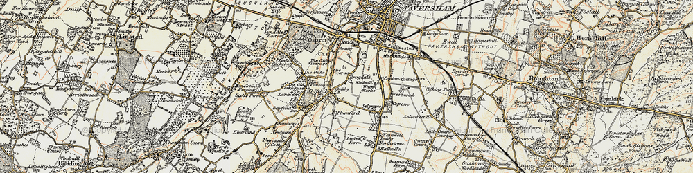 Old map of Whitehill in 1897-1898