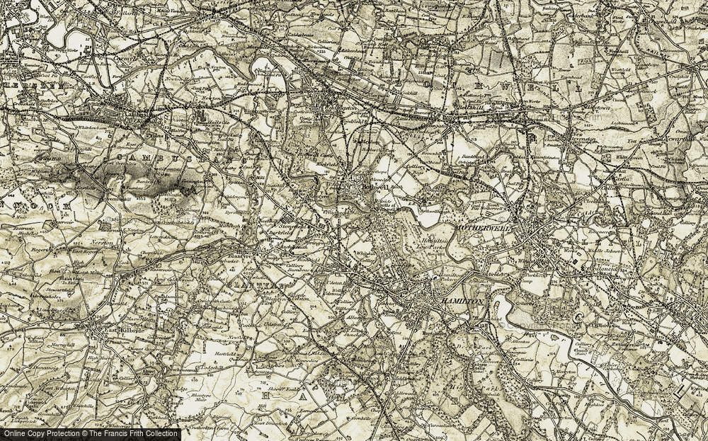 Old Map of Historic Map covering Bothwell Br in 1904-1905
