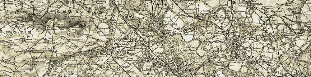 Old map of Bothwell Br in 1904-1905