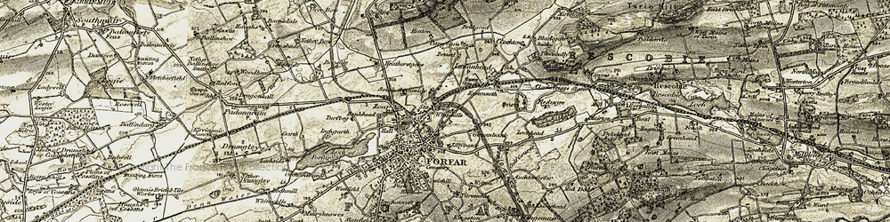 Old map of Whitehills in 1907-1908