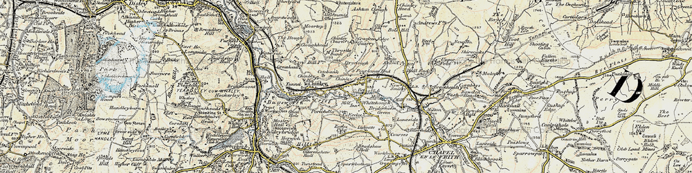 Old map of Whitehough in 1902-1903
